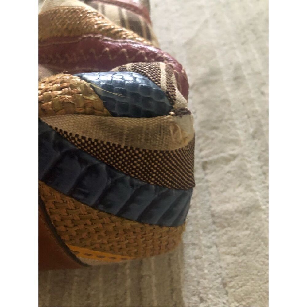 Fossil Patchwork Striped Canvas Triple Compartmen… - image 9